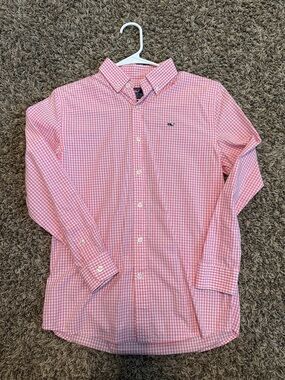 Vineyard Vines Pink Gingham Button-Down Shirt
